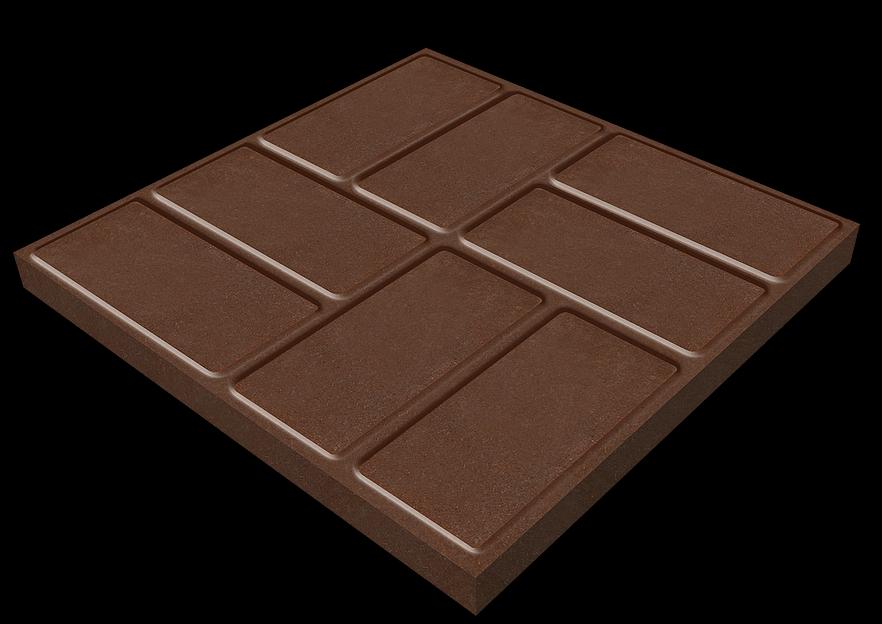 ПП Плитка 8 кирпичей "брусчатка" 330х330х35 мм. - коричневый фото 1