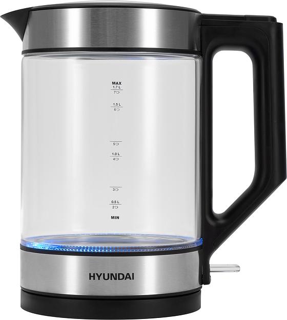 Чайник электрический Hyundai HYK-G3509 1.7л. 2200Вт черный/прозрачный корпус: стекло/пластик фото 4