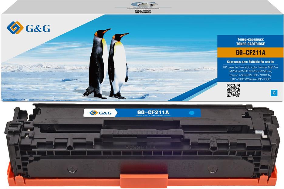 Картридж лазерный G&G GG-CF211A голубой (1800стр.) для HP LJ Pro 200 color Printer M251n/nw/MFP M276n фото 1