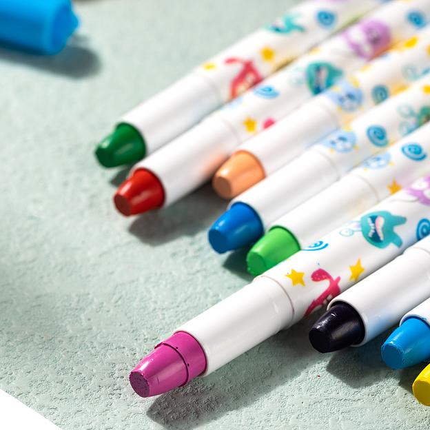 Гелевые мелки Deli EC211-12 круглые 12цв. картон.кор./европод. фото 4