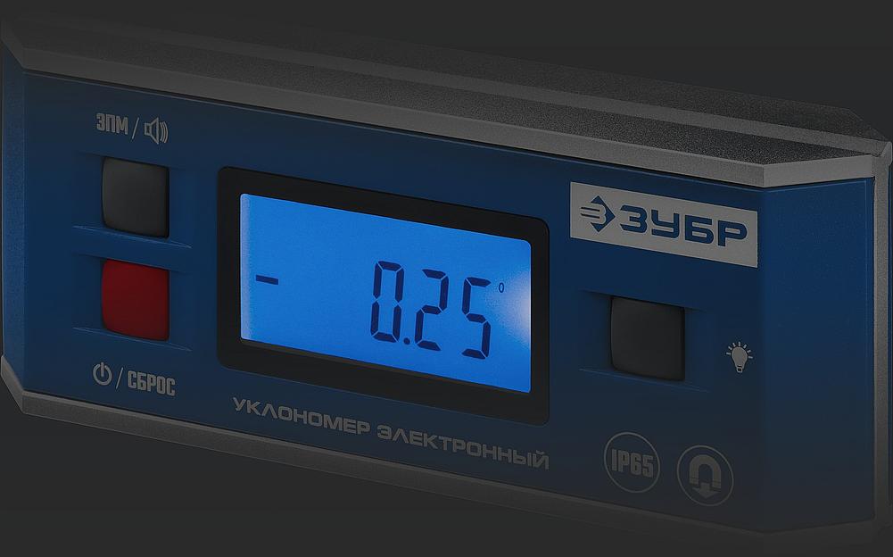 ЗУБР МИНИ, 0 - 90°, ±0.05°, электронный уровень-уклономер, Профессионал (34745) фото 2