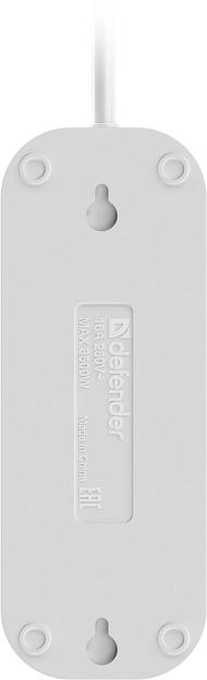 Сетевой удлинитель Defender R330 7м (3 розетки) белый (пакет ПЭ) фото 2