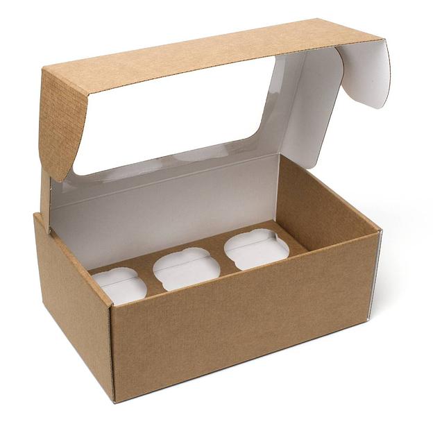 Коробка 6 капкейков мгк с окном крафт фото 1