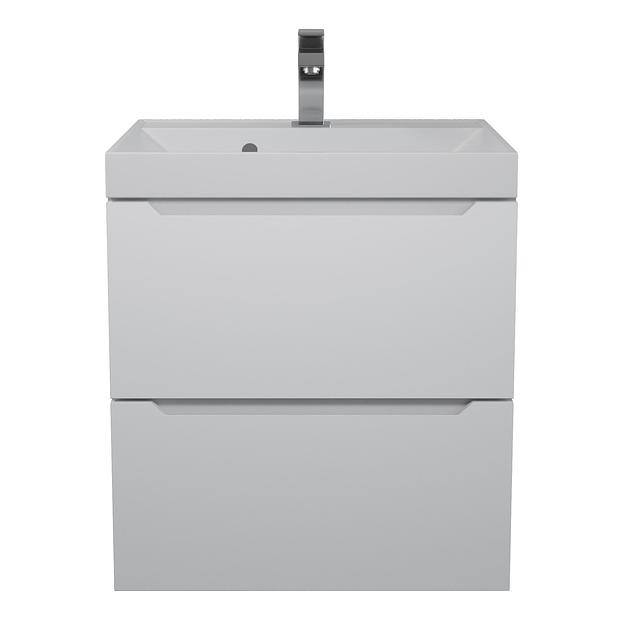 Тумба с раковиной для ванной Uperwood Tanos 50 см, подвесная, матовая, белая фото 5