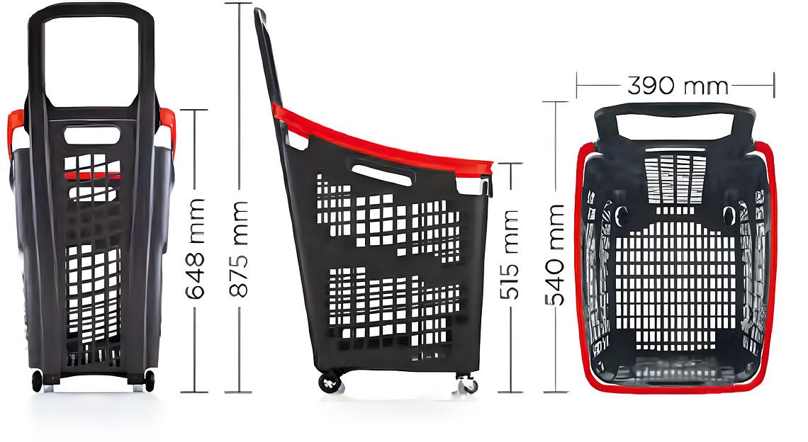 Покупательская корзина 65 л на колёсах ОПТ фото 2