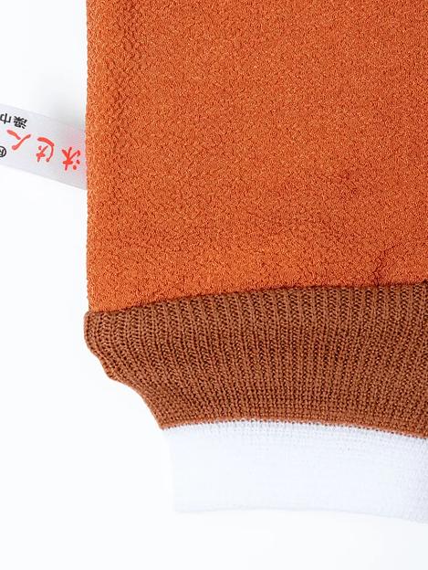 Мочалка для пилинга, скраб-рукавица, варежка скрабер оранжевый опт фото 2