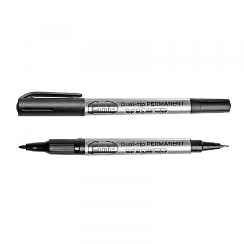 Маркер перманентный для CD/DVD дисков двухсторонний, 0,5 мм/2,0 мм, черный, Forofis фото 1