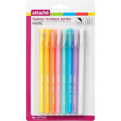 Набор гелевых ручек 0,5мм, Pastel, 8 цветов, Attache фото 1