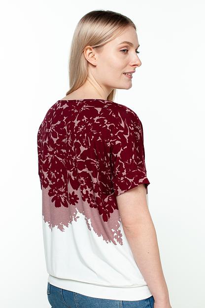 Туника  3173/04/Ц/Бордовый, бежевый  фото 3