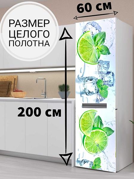 Магнитная наклейка на холодильник «Лайм со льдом» фото 1