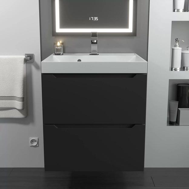 Тумба под раковину для ванной Uperwood Tanos 50 см, подвесная, черная матовая фото 3