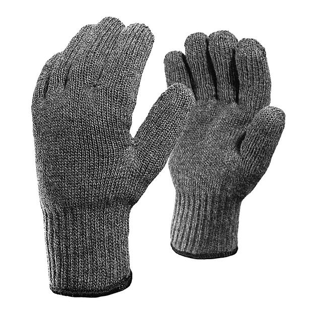 Двойные шерстяные перчатки серые 7,5 класс вязки (70% шерсть, 30% акрил) арт.55 фото 1