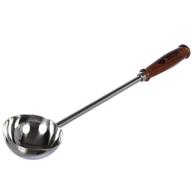 Ковш для бани с деревянной ручкой 45 см нерж.сталь (Банные штучки) фото 1