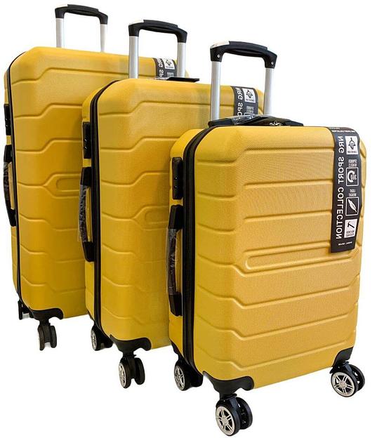 Набор ABS пластиковых чемоданов тройка жёлтый NRG-881 опт фото 1