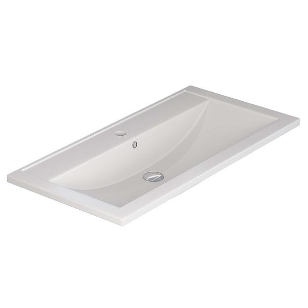 Раковина кварцевая для ванной Uperwood Foster Quartz 90 см, белая матовая, жасмин фото 4