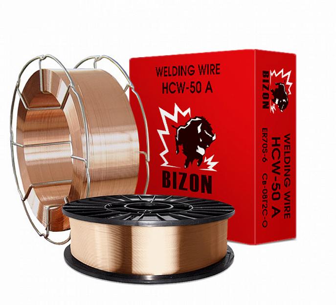 Сварочная проволока омедненная стальная Св-08Г2С (ER70S-6) BIZON HCW-50A d1.2 15 кг фото 1