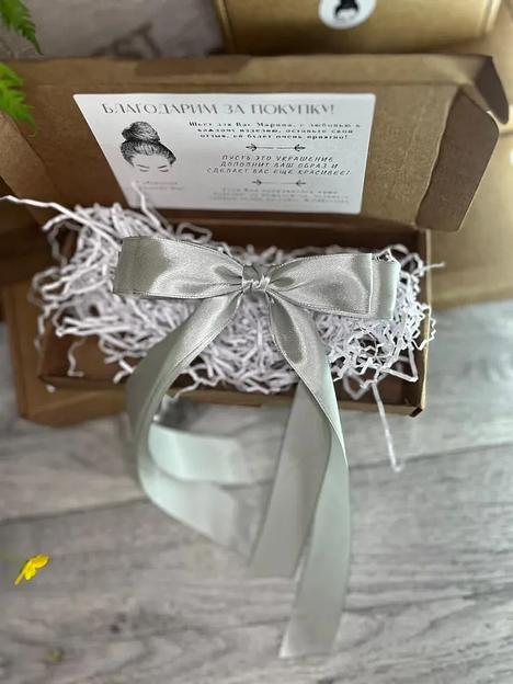 Заколка для волос «Бантик» Casanda Hey серая, опт фото 9