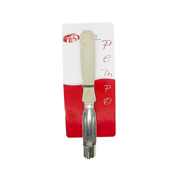 Нож металлический с деревянной лакированной ручкой для отделения сердцевины яблок и перцев ОПТ фото 1