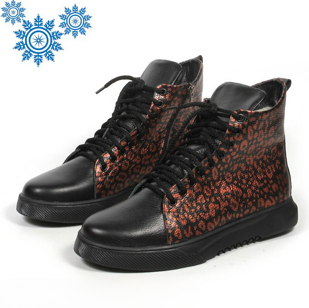 Зимние ботинки TAIS на шнурках с молнией, арт.MT238-2-Ш чёрно-бронзовый ОПТ фото 7