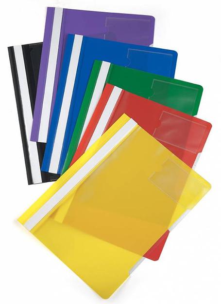 Папка-скоросшиватель Бюрократ -PS-V20BLU A4 прозрач.верх.лист карм.для визит. пластик синий 0.12/0.16 фото 2