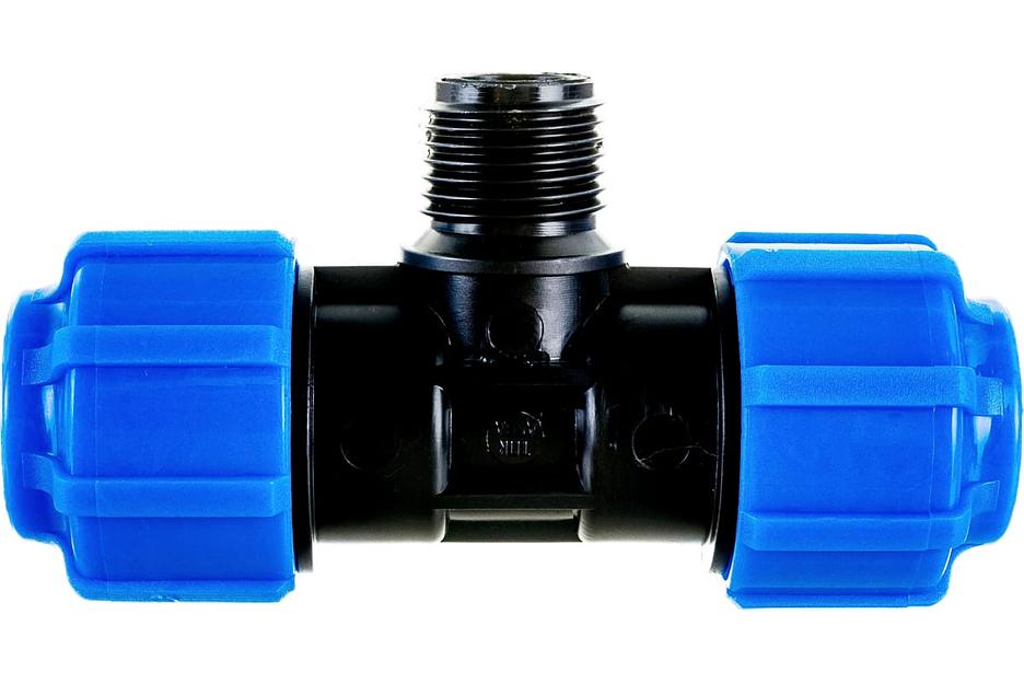 Тройник ПНД компрессионный НР 20x1/2'x20 фото 1