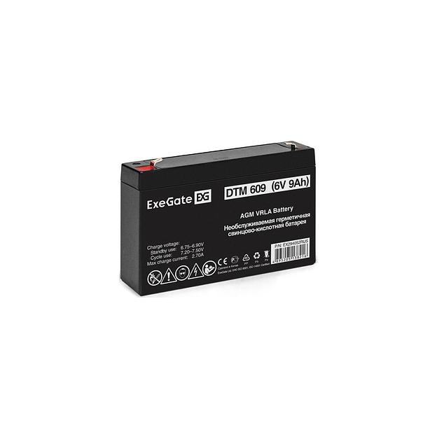 Аккумуляторная батарея EXEGATE EX294052 для ИБП 6В, 9Ач [ex294052rus] фото 1