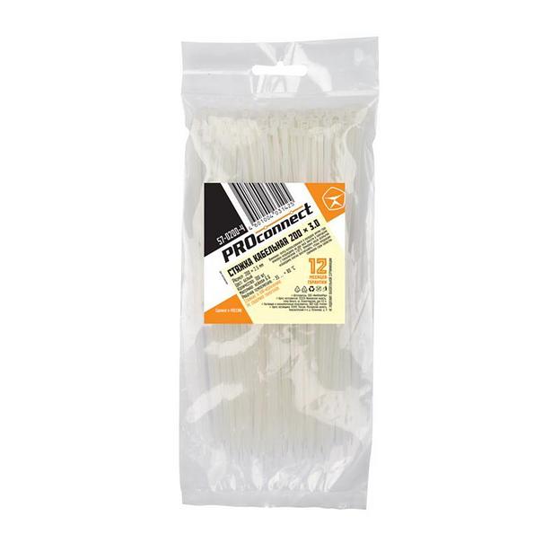 Хомут кабельный 2.5х200 нейл. бел. (уп.100шт) PROCONNECT 57-0200-4 фото 4