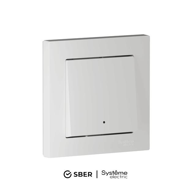 ATLASDESIGN SMART 1-кл. ВЫКЛЮЧАТЕЛЬ с подсв., Zigbee, сх.1, L+N, 10А, мех., БЕЛЫЙ фото 1