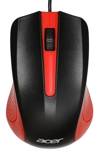 Мышь Acer OMW012 черный/красный оптическая (1200dpi) USB (3but) фото 1
