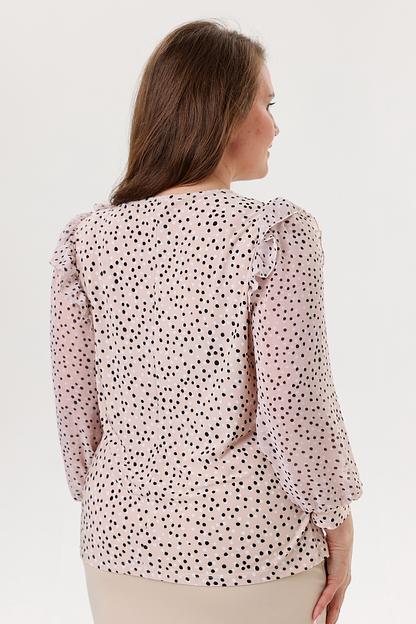 Блузка женская 7018-23/02/Бежевый, черный, белый фото 4
