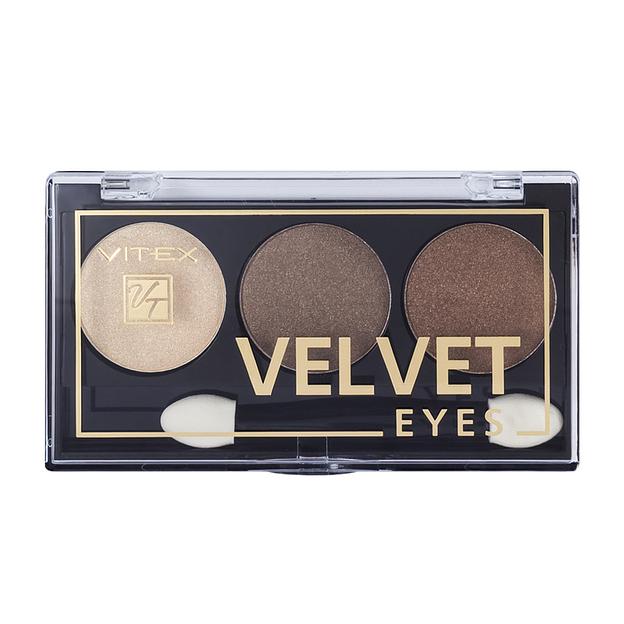 Витэкс velvet eyes компактные тени для век тон 04 brown bronze фото 1