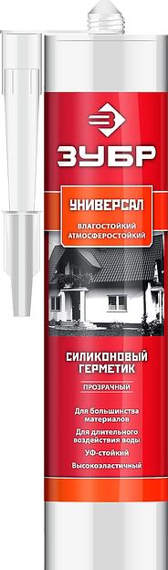 ЗУБР 280 мл, прозрачный, универсальный силиконовый герметик (41233-2) фото 1