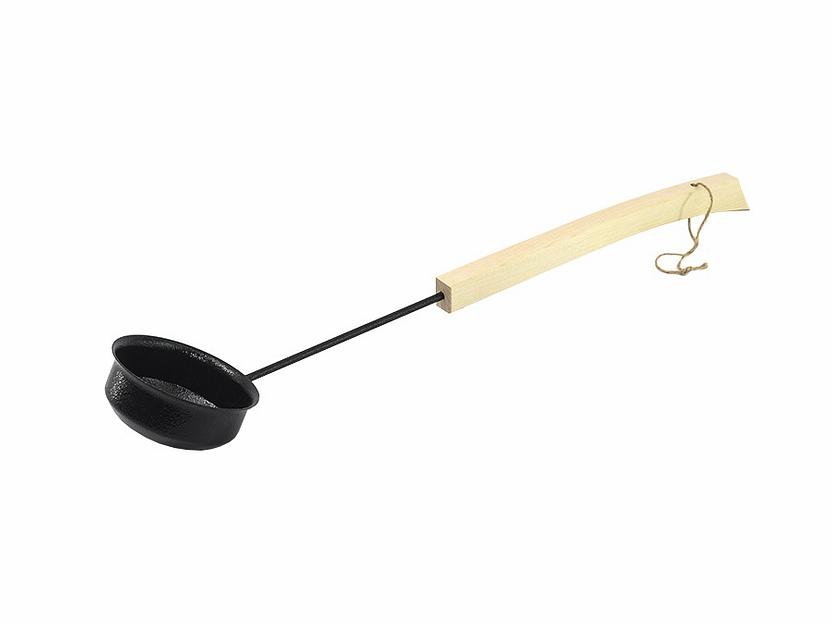 Черпак для бани оксидированная сталь 0,3л (чёрный) фото 1