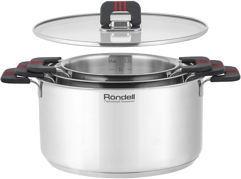 Кастрюля Rondell Stripes RDS-1636 1.2л. d=16см (с крышкой) стальной фото 3