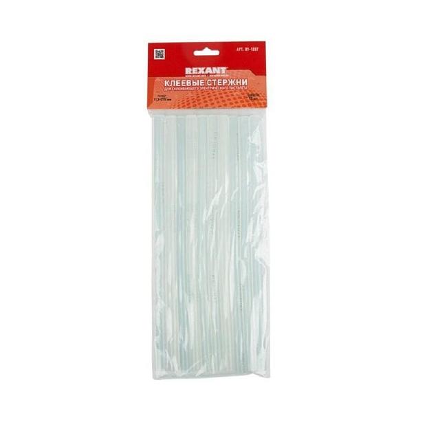 REXANT (09-1103) Клеевые стержни d=7,4 мм, L=200 мм, прозрачные (упак. 10 шт.) фото 1