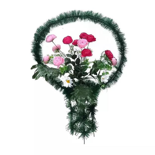 Рит-ная корзина Эронин (ромашки и розы) ф272-р120-авс964-авс956 95см фото 1