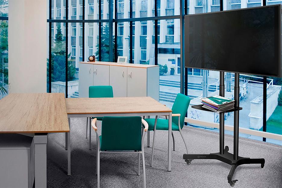 Подставка для телевизора Onkron TS1351 черный 40"-65" макс.45.5кг напольный мобильный фото 8