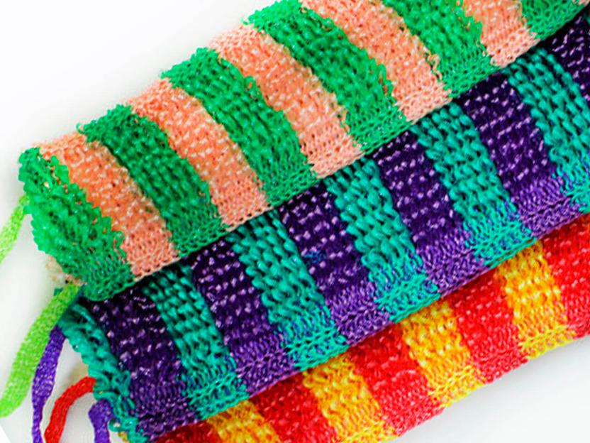 Мочалка полипропиленовая, Банный пояс полосатый - 1.5, Опт фото 1