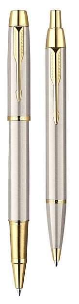 Набор ручек Parker IM Core TK223 (CW2093217) Brushed Metal GT подар.кор. ручка роллер, ручка шариковая фото 2