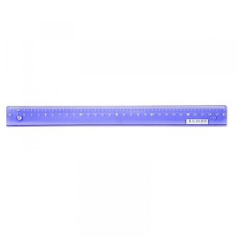 Линейка пластиковая, 30 см, прозрачно-фиолетовый, Attache Bright Colours фото 1