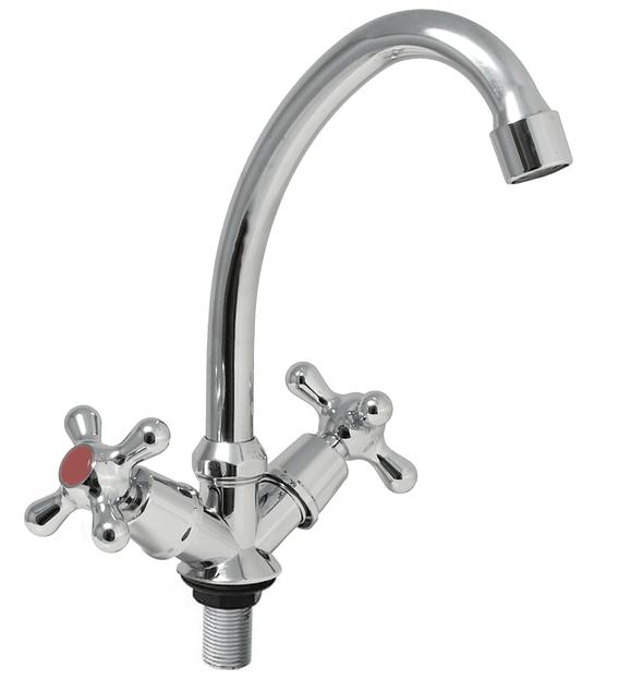 Смеситель для мойки двуручный "Istok life", крепление гайка фото 1