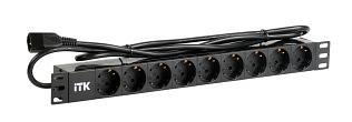 Блок распределения питания ITK профиль из ПВХ PH22-9D2-P гор.размещ. 9xSchuko базовые 16A C14 2м фото 1