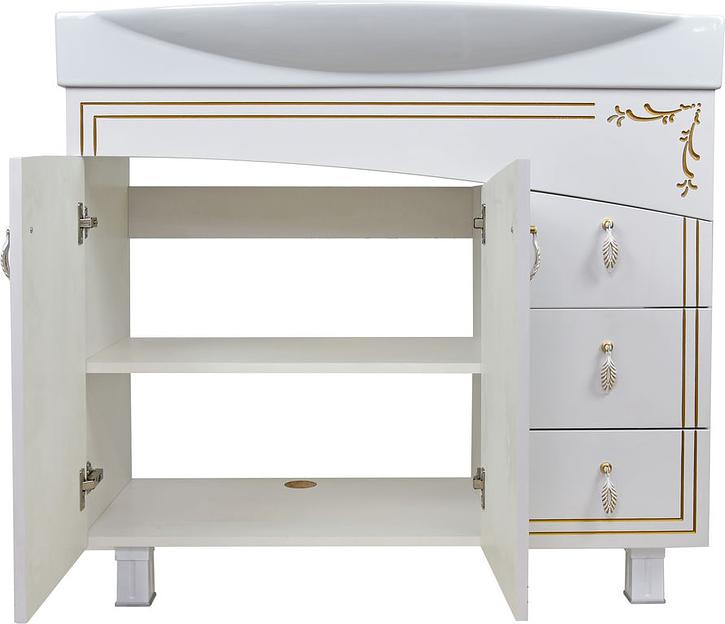Тумба Милос 105 DORATIZ 9911.770, белая золото, под умывальник Элвис 105 фото 3