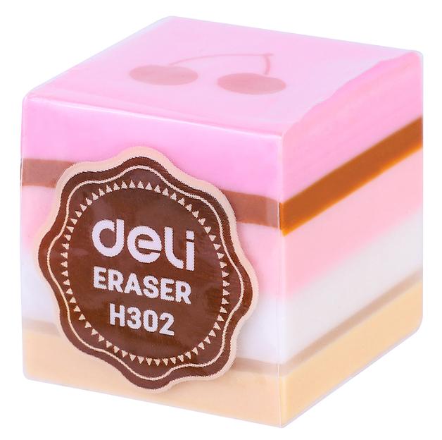 Ластик Deli EH302 прямоугольный 35x35x35мм ассорти индивидуальная картонная упаковка фото 8