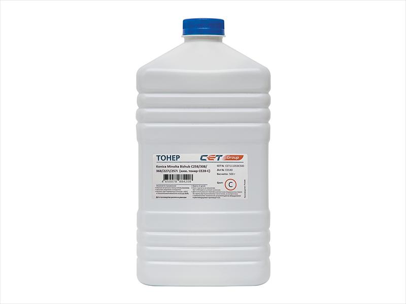 Тонеры и девелоперы Тонер CE28-C (CPT) TN-324C/227C для KONICA MINOLTA Bizhub C258/308/368/227i/257i (Japan) Cyan, 500г/бут, CET111053C500, TN-324C/227C (CET111053C500) фото 1