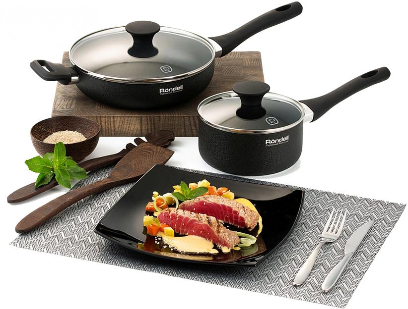 Сковорода Rondell Infinity 0571-RD-01 круглая 24см покрытие: Xylan Plus ручка несъемная (без крышки) черный (RDA-571) фото 6