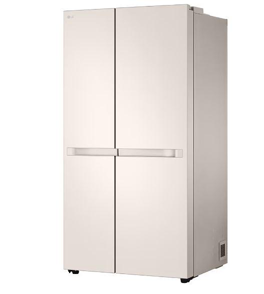 Холодильник LG GC-B257KEHW бежевый двухкамерный 422/206 л., морозилка слева, No Frost, Side by Side фото 1