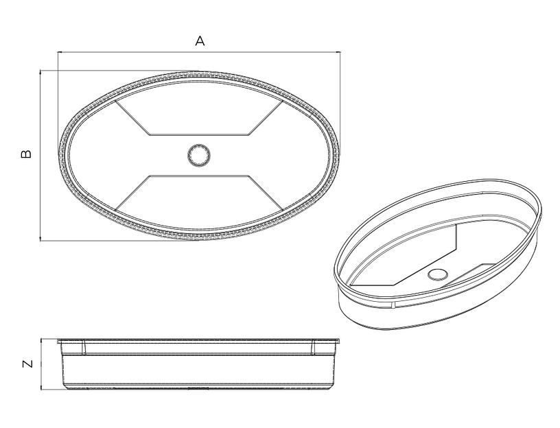 Пластиковая (полимерная) Банка овальная лодка-эллипс Б 270х170-1300 фото 1