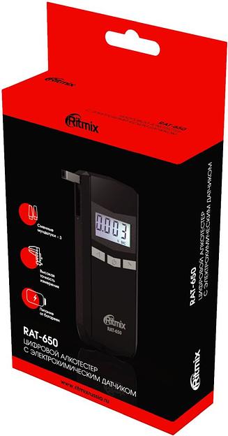 Алкотестер Ritmix RAT-650 электрохимический черный фото 7