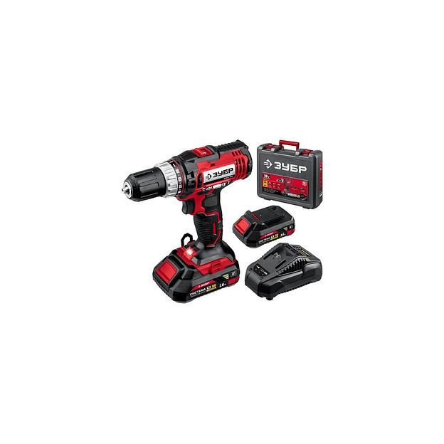 Дрель-шуруповерт Зубр ДШЛ-185-22, 2Ач, с двумя аккумуляторами фото 1